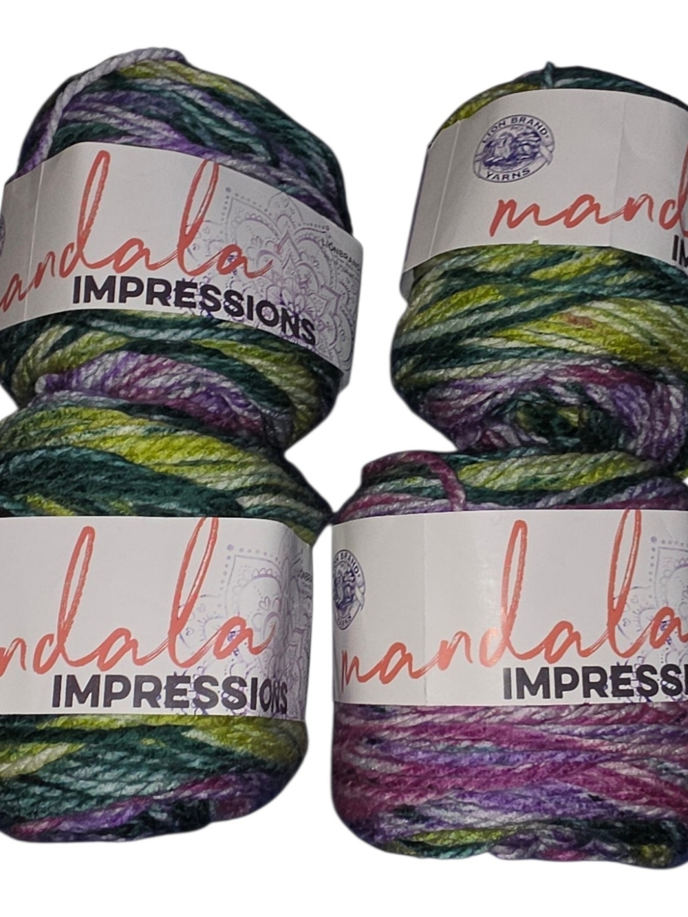 Lion Brand Mandala Impressions Mermaid Yarn Lot of 4 Bulky #5 656 Yards